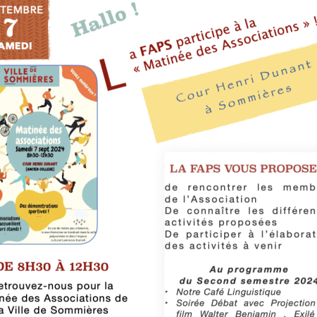 La FAPS participe à la Matinée des Associations